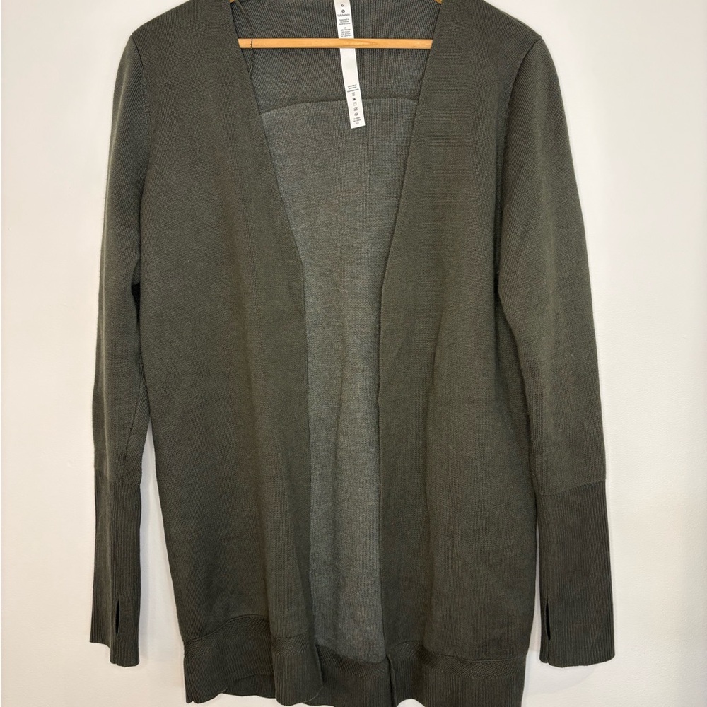 lululemon athletica Olive Green Open-Front Cardigan